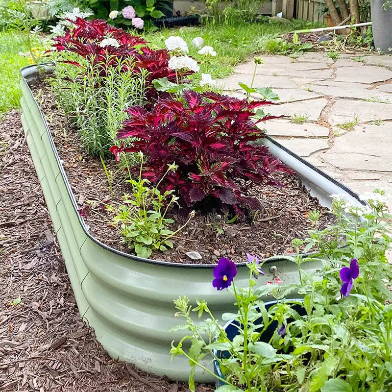 Metal Raised Garden Beds Land Guard Galvanized Raised Garden Bed Kit - Oval Large Metal Planter Garden Boxes