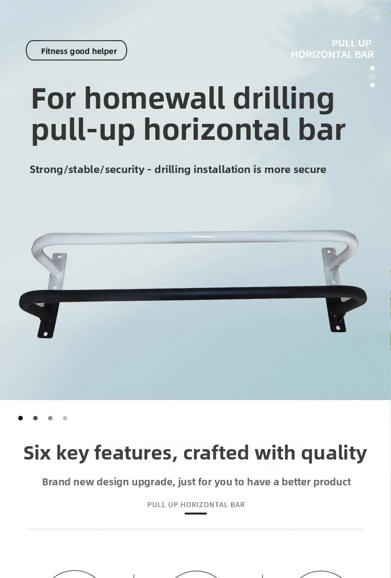 Indoor Outdoor Pull Up Fitness, Fixed Horizontal Bar, Wall Mounted Door Mounted Horizontal Bar, Home Punching Fitness