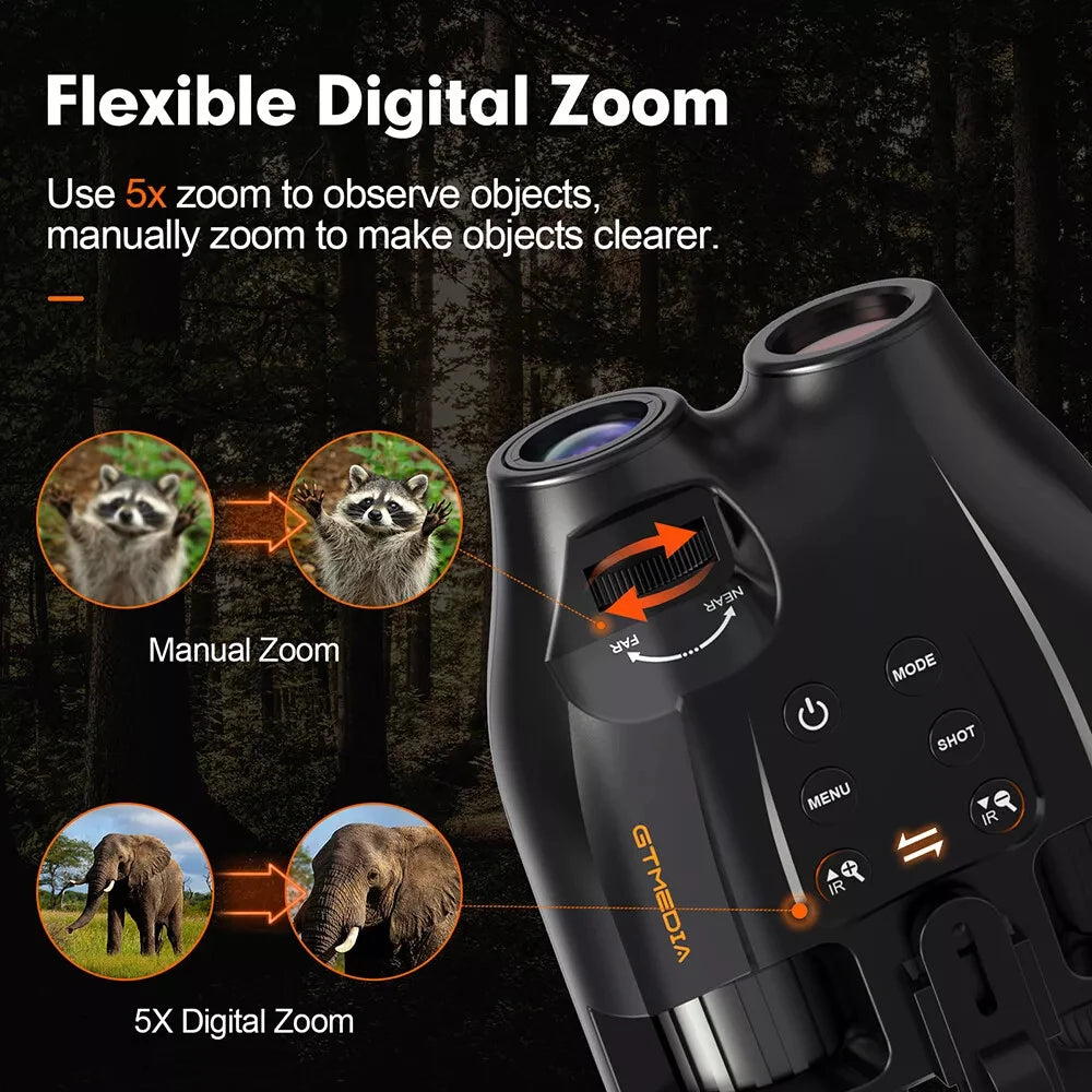 GTMEDIA N4 Night Vision Binoculars Infrared Night-Visions Device 1080P 5X Digital Zoom Head Mount Goggles Day/Night Use Outdoor