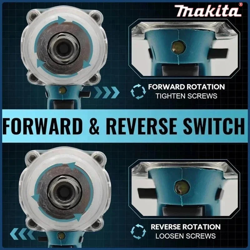 Makita  Brushless Electric Wrench Impact Wrench DTW600 Cordless Auto Repair Power Tools High Torque Rechargeable Tool