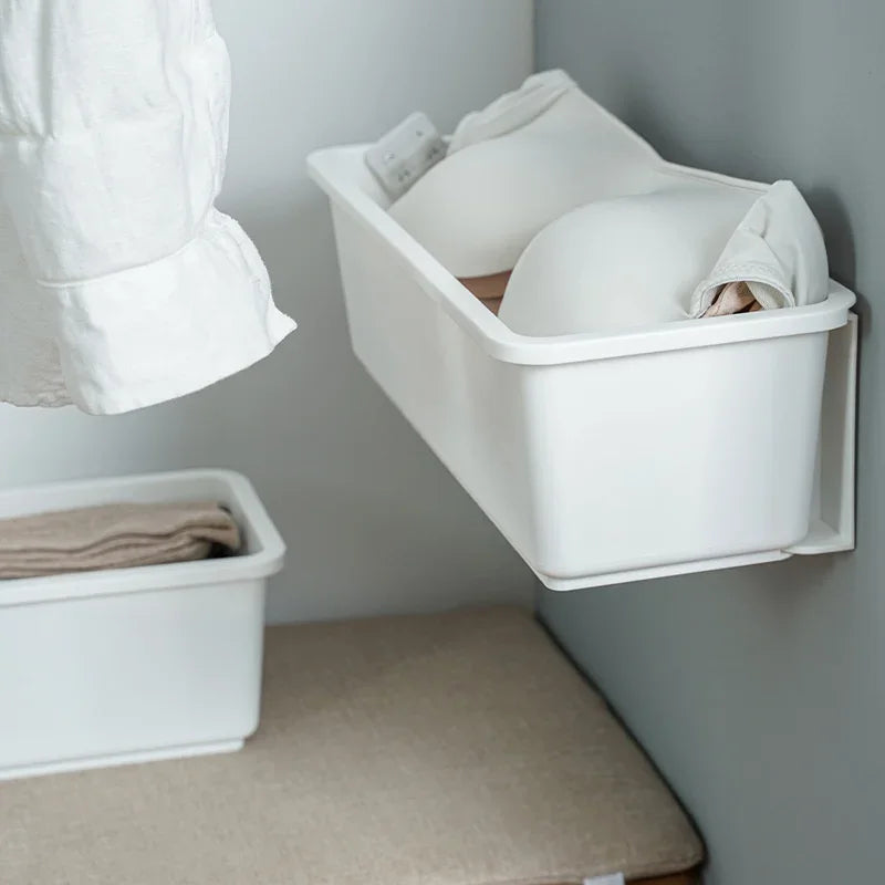 Kitchen Under Sink Storage Rack Spice Bottle Holder Organizer Shelf Bathroom Organizer Stand Wall-mounted Plastic Chopstick Box