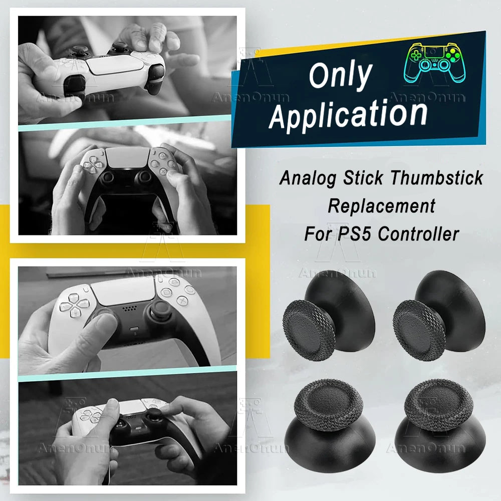 PS5 Controller Thumbstick Premium Replacement Parts Anti-Wear Non-slip ABS + Rubber Joystick Analog Stick Durable Accessories