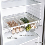 Hanging Fridge Storage Clear Refrigerator Shelves Organizer Eggs Fruits Vegetable Food Container Space Saving Kitchen Drawer Box