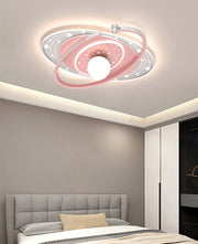 Nordic smart ceiling light home decor led pink blue star ring light  for children‘'s room dimmable luxury boy room decor lights