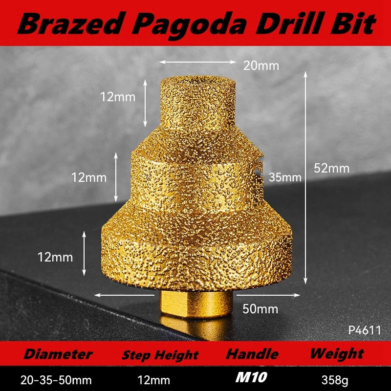 M10 Diamond Chamfer Router Bits Hole Saw Milling Tile Cutter Marble Concrete Reamer Masonry Drilling Crowns Construction Tools