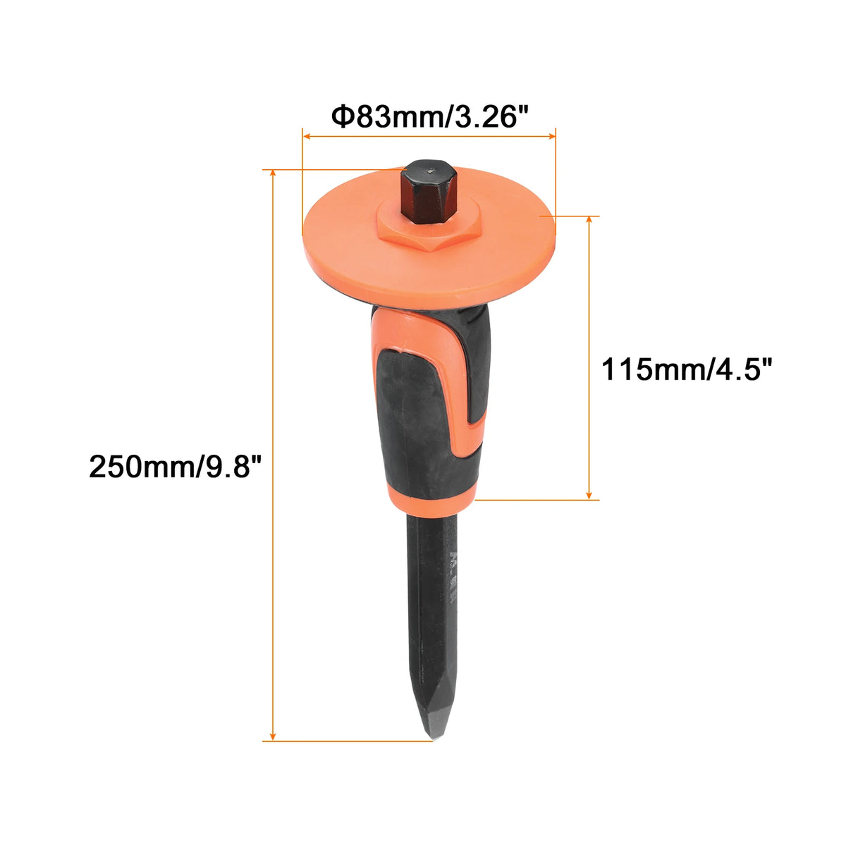 Masonry Chisel 9.8" 11.8" Pointed Head Rock 9.7" 11.4" Flat Head Rock Concrete Mortar Stone Brick Chisel with Hand Guard