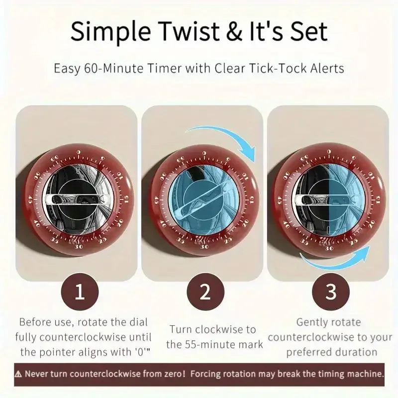 Kitchen Suction Timer,It Can Be Adsorbed Anywhere,Accurate Countdown,No Need for Batteries, A Great Helper for Kitchen Cooking