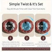 Kitchen Suction Timer,It Can Be Adsorbed Anywhere,Accurate Countdown,No Need for Batteries, A Great Helper for Kitchen Cooking
