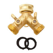 Garden Tools Copper Connector Copper 3/4 Garden Hose Water Y-tee Faucet Splitter Adjustable Control Splitter Flow Connector