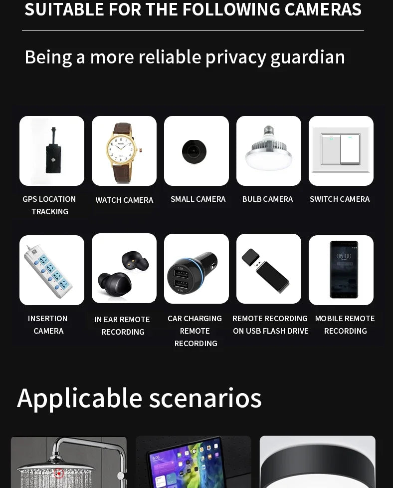 Hidden Camera Detector Anti Spy Gadgets Professional Wireless Signal Car GPS Infrared Mini Camera Wiretapping Bug Search Devices