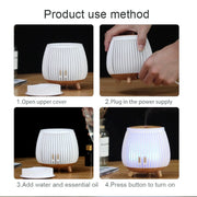 Air diffusers home idea household supplies decorative lights wood grain design mini desktop aromatherapy diffuser humidifier