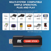 X2 Game Stick HD 4K 8K 3D Console  Dual Controller Wireless10000 Games 64GB Retro Games 4G 5G WiFi Game stick PK Q9 Stick
