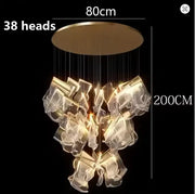 2025 New Smart LED Chandelier APP Control Modern Stair Light Living Room Luxury Ceiling Lamp Dimmable for Bedroom Decoration