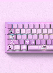 Anime Gaming Keyboard Keycaps 129 Key Set Pbt Material Five-Sided Heat Sublimation Transparent Side-Engraved Mechanical Keyboard