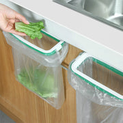 Kitchen Under Sink Garbage Bag Holder Trash Bag Rack Garbage Container Cabinet Door Mount Hooks for Trash Bags Cleaning Cloths