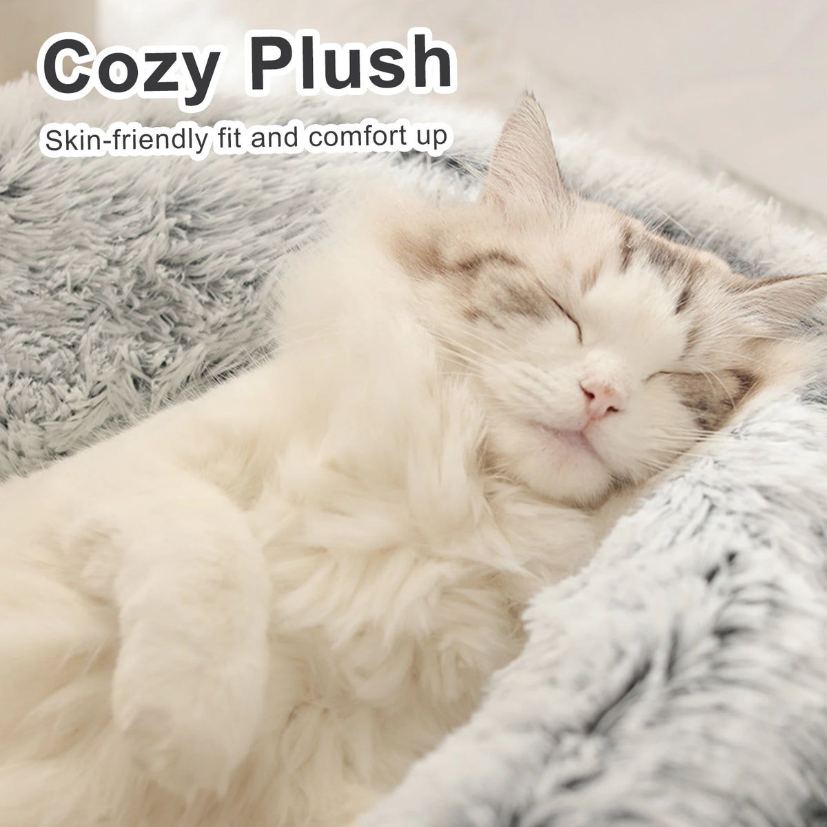 Cat Bed for Deep Sleep  Plush and Warm  Cat Cave Comfortable and Supportive  Easy to Clean  Non-slip Bottom  Suitable for Small