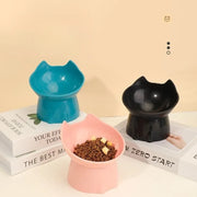 Elevated Pet Feeder for Cats & Dogs - Neck-Friendly, Anti-Tip Slanted Bowl for Food and Water