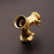 Garden Tools Copper Connector Copper 3/4 Garden Hose Water Y-tee Faucet Splitter Adjustable Control Splitter Flow Connector