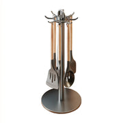 Kitchen Utensil Stand: Rotating Storage Hanger with 8 Hooks,for Countertop Organization rotatable Cooking Utensils Holder