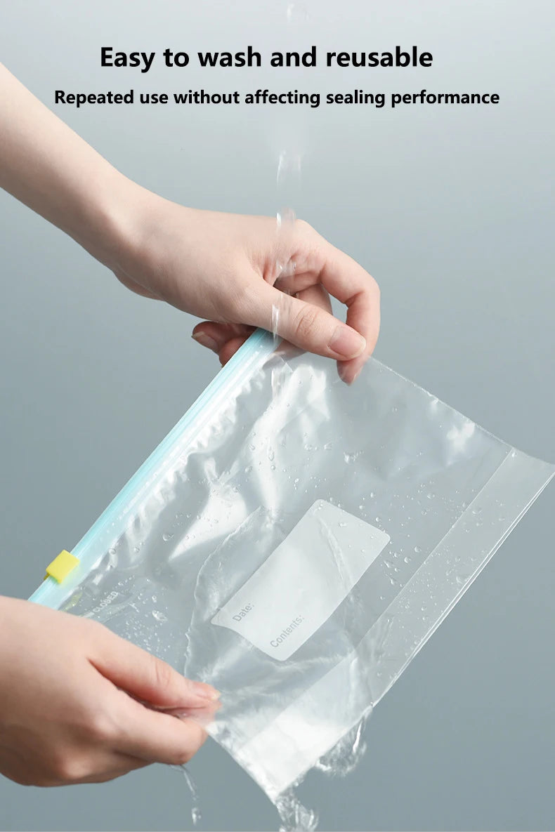 Reusable Storage Bags, Zipper Lock Bags, Food Grade Transparent Storage Bags