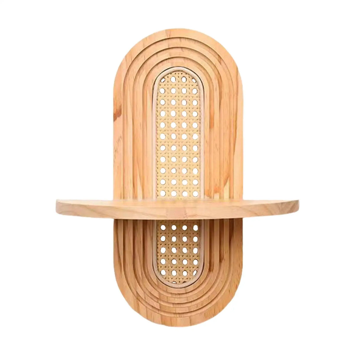 Arch Wooden Shelf Boho Home Decor for Figurines Display Living Room Bathroom