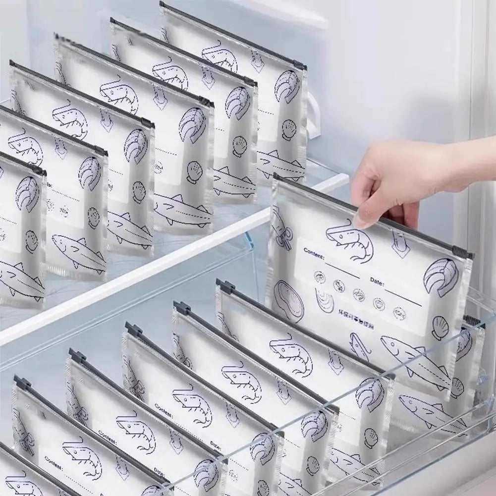 Sealed Food Storage Bag Aluminum Foil Reusable Freezer Bag Fresh Keeping Container Leakproof Meal Prep Kitchen Storage Organizer