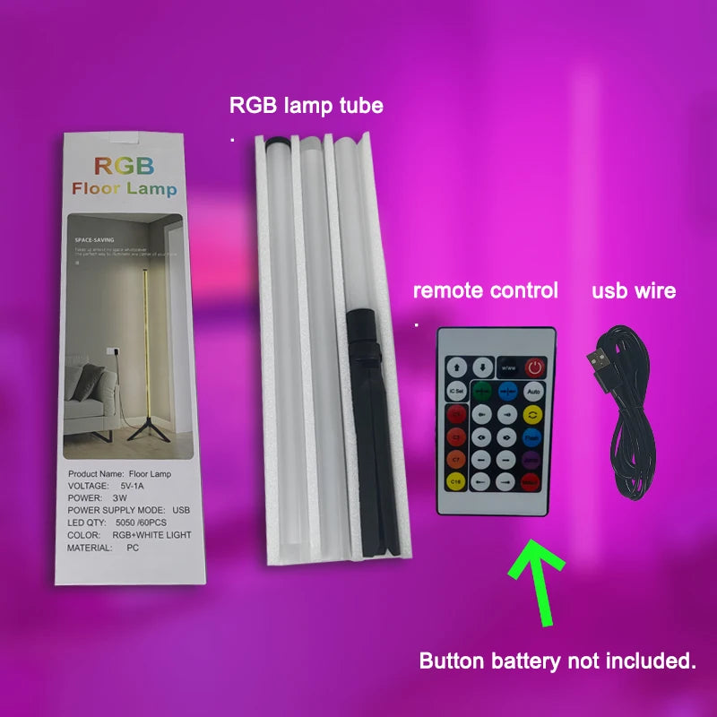 Smart  RGB Corner Floor Lamp with App & Remote Control, Dimmable LED Mood Light for Gaming Living Room Bedroom