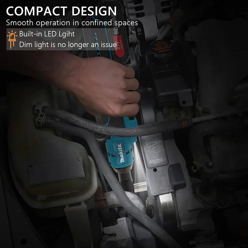 Makita Ratchet Right Angle Wrench Brushless Cordless Driver Multifunction Variable Speed Power Wrench LED 18V Power Tools