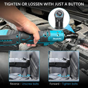 Makita Ratchet Right Angle Wrench Brushless Cordless Driver Multifunction Variable Speed Power Wrench LED 18V Power Tools