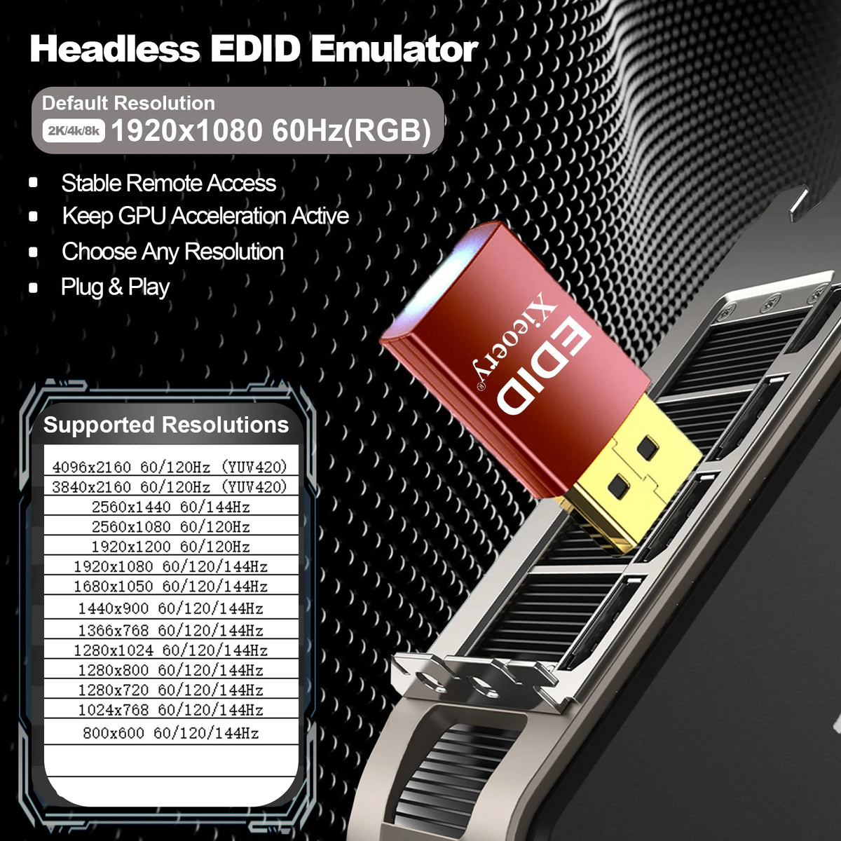 8K HDMI Dummy Plug - New-Generation EDID Emulator, Headless HDMI Dongle, Supports 7680x4320 RGB  for Gaming & Remote Access