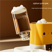 Cute Smiling Cat Automatic Feeder And Water Dispenser Pet Supplies Feeding Organizer Suitable for Cats And Small Dogs