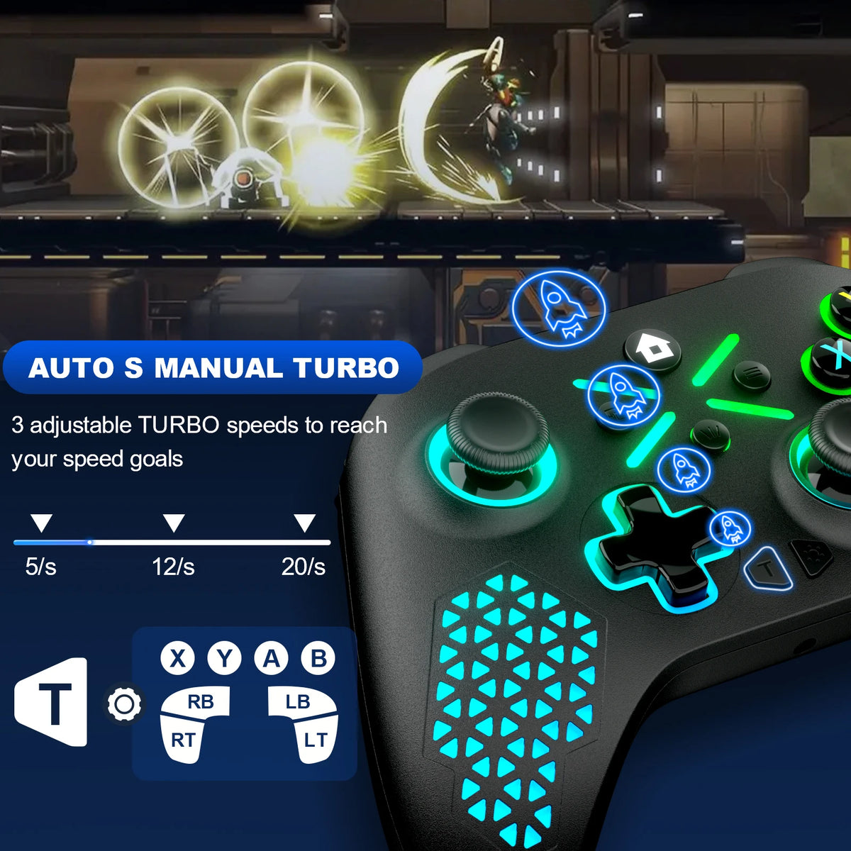 Wireless Gaming Controller For Xbox One ,Xbox Seris S ,X Console Window 7 8 10 pc With Dual Vibra/Six Axis Multi Game Joystick
