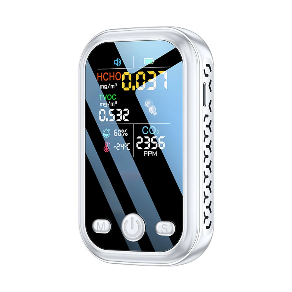 Household 1.9inch 240*280 Resolution Color Display Air Quality Detector High Sensitive Semiconductor Sensors 5in1 HCHO TVOC CO2