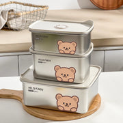 304 Stainless Steel Storage Container With Sticks Fridge Sealed Food Storage Box Large Capacity Fresh-keeping Box Oven Heatable