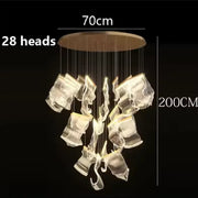 2025 New Smart LED Chandelier APP Control Modern Stair Light Living Room Luxury Ceiling Lamp Dimmable for Bedroom Decoration