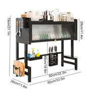 Kitchen Drain Shelf Steel Multi Organizer Cabinet Multi-Functional Kitchen Storage Rack Large Over The Sink Dish Rack with Cover