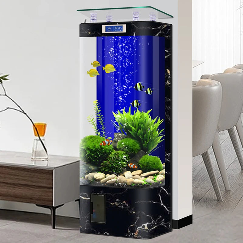 Fish Tanks Accessories New Style Aquarium Fish Bowl Modern Equipment Accent Decoration Aquarium Floor Furniture Acquario Lsyg