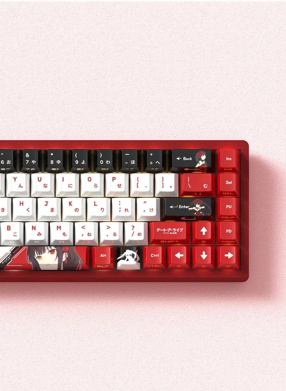 Anime Gaming Keyboard Keycaps 129 Key Set Pbt Material Five-Sided Heat Sublimation Transparent Side-Engraved Mechanical Keyboard
