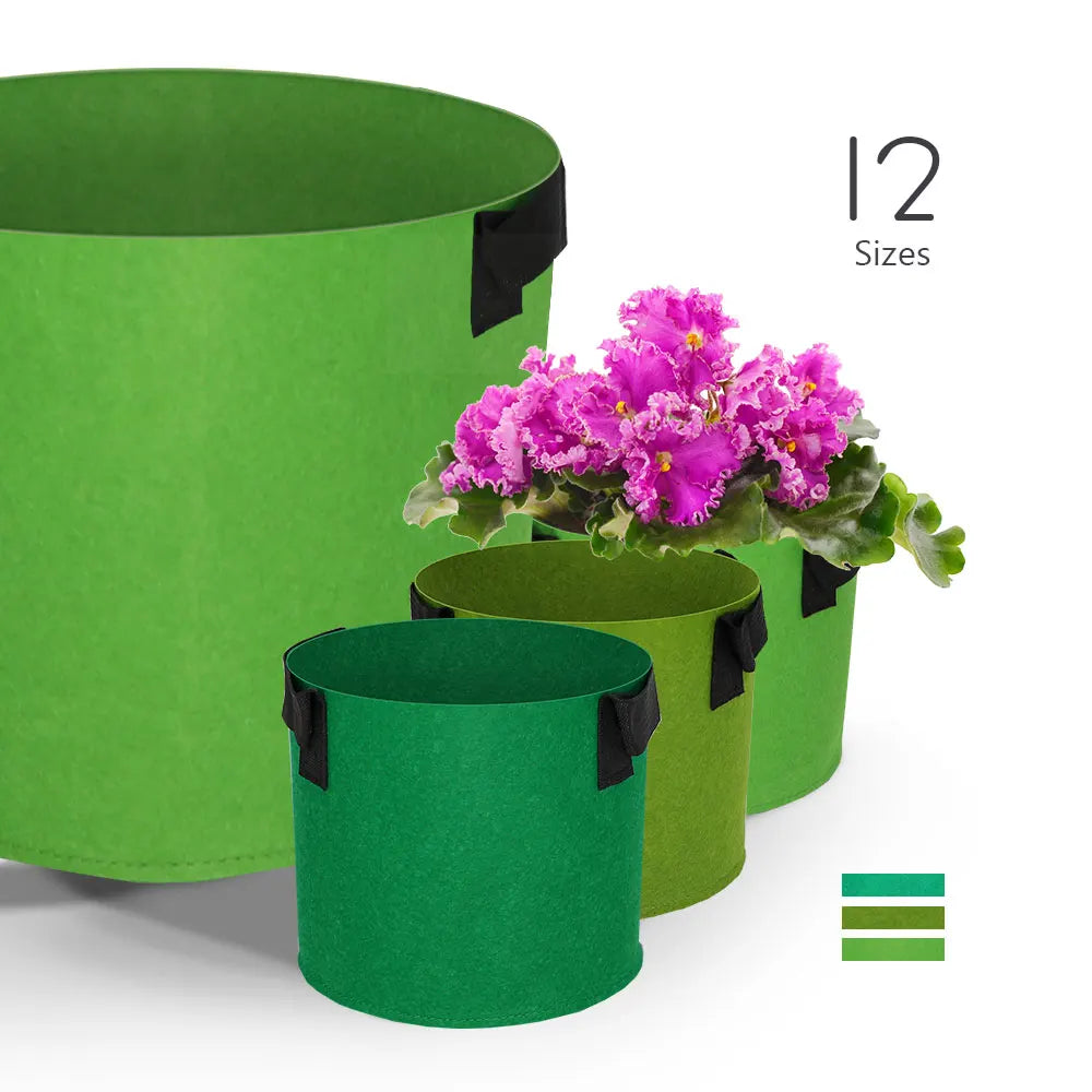 1-30 Gallon Green Garden Fabric Grow Bags with Handles for Courtyard Plant Vegetable Flower Planter Container Nursery Grow Pots