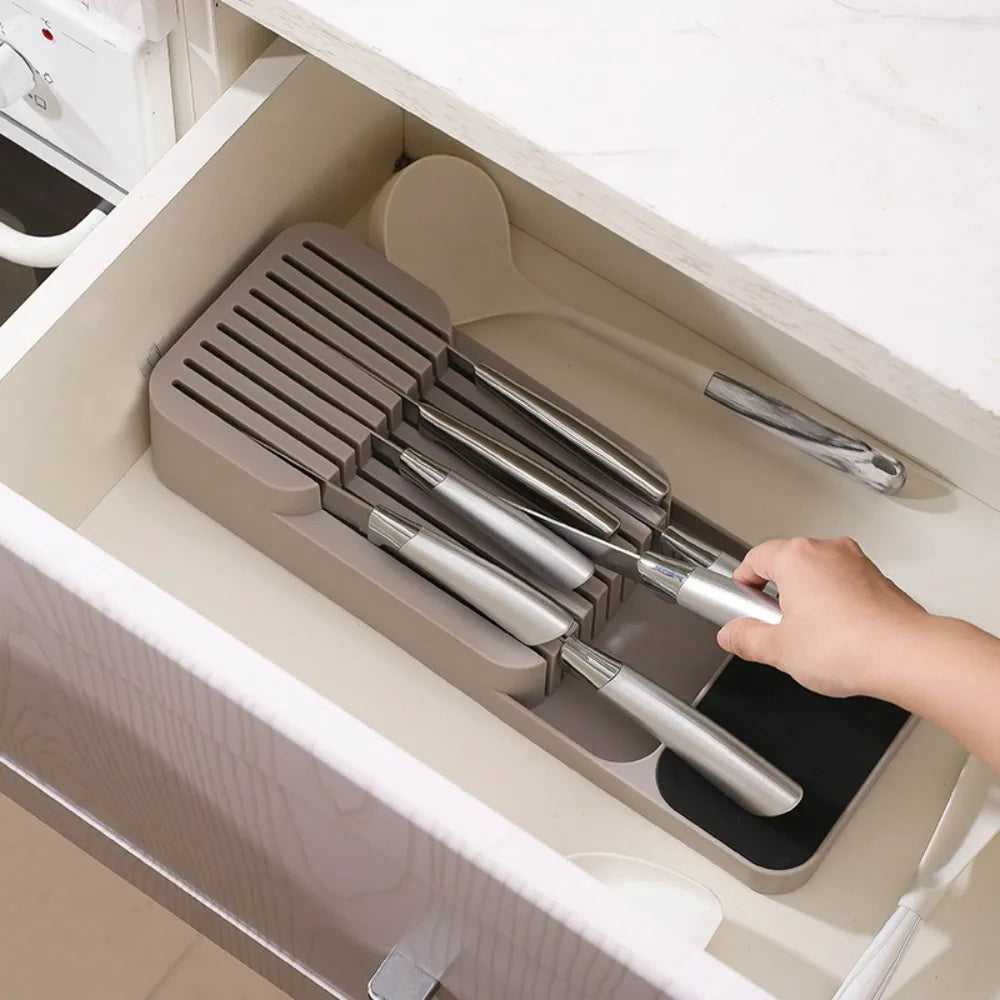 Kitchen Drain Tool Storage Rack Partition Plastic Box Cutlery Storage Tray Block Rack Knife Block Set home Kitchen Accessories