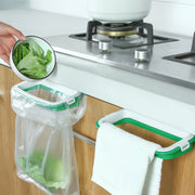 Kitchen Under Sink Garbage Bag Holder Trash Bag Rack Garbage Container Cabinet Door Mount Hooks for Trash Bags Cleaning Cloths