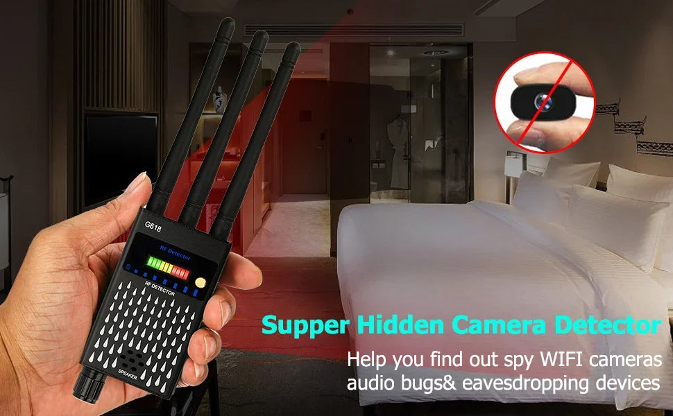 Anti Spy Hidden Camera RF Detector bug Finder GPS Tracker 4G 5G Mobile Signal WiFi bluetooth Scanner Find Out Spy Gadgets Detect