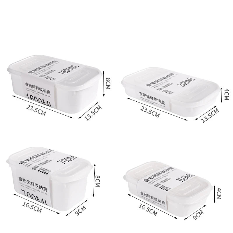 White Fresh Box Kitchen Storage Refrigerator Food Storage Containers Kitchen Storage Food Sealed Organizer Kitchen Supplies 2024