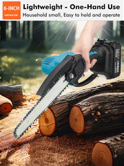 1700RPM 6 Inch Mini Cordless Li-ion Chainsaw One Hand Portable Electric Tree Wood Cutter Pruning Garden Power Tool for Makita