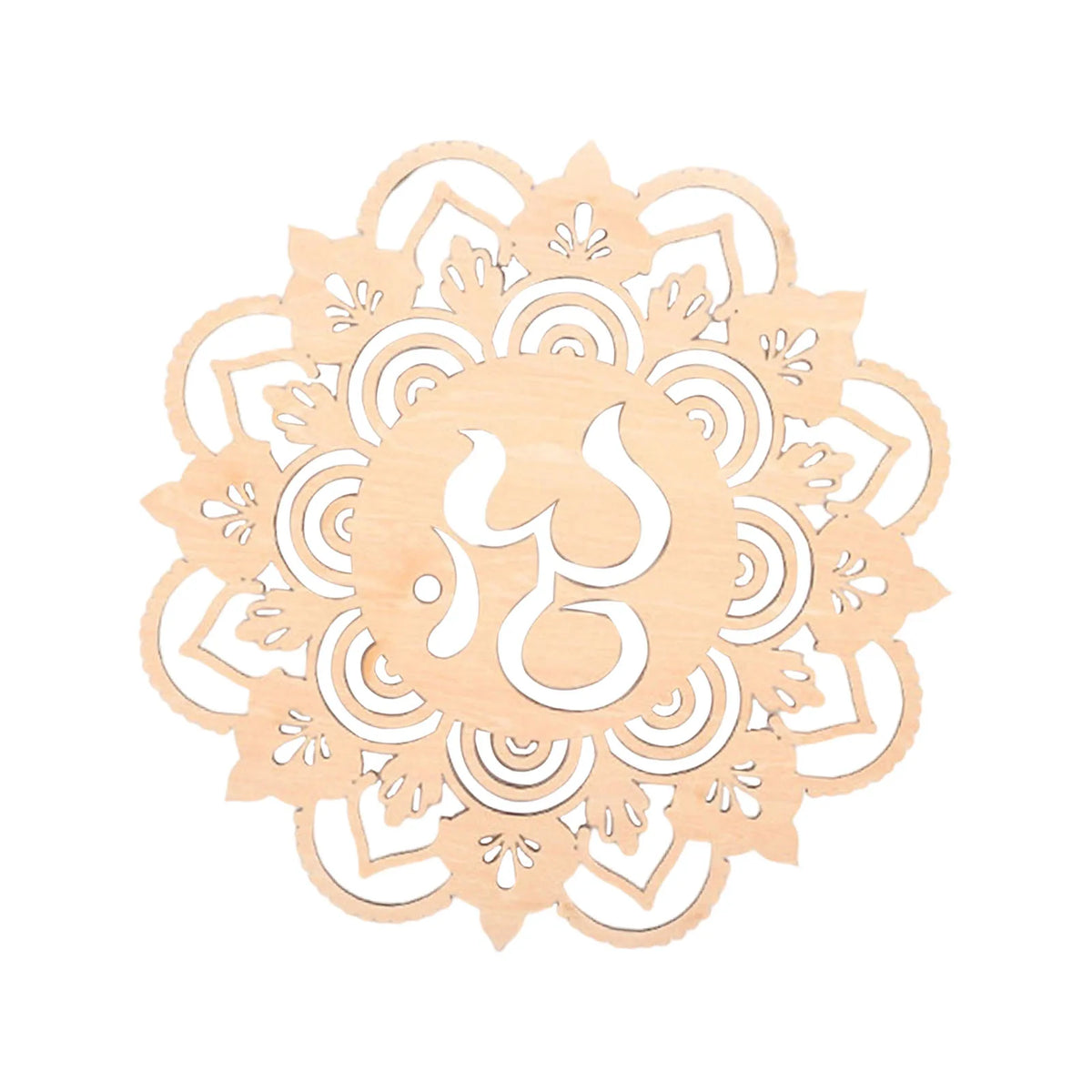 Geometric Indoor Wall Art Boho Abstract Ornament Wooden Round Craft Flower DIY Art Decoration for Home Bathroom Kitchen Entryway