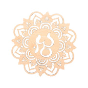 Geometric Indoor Wall Art Boho Abstract Ornament Wooden Round Craft Flower DIY Art Decoration for Home Bathroom Kitchen Entryway