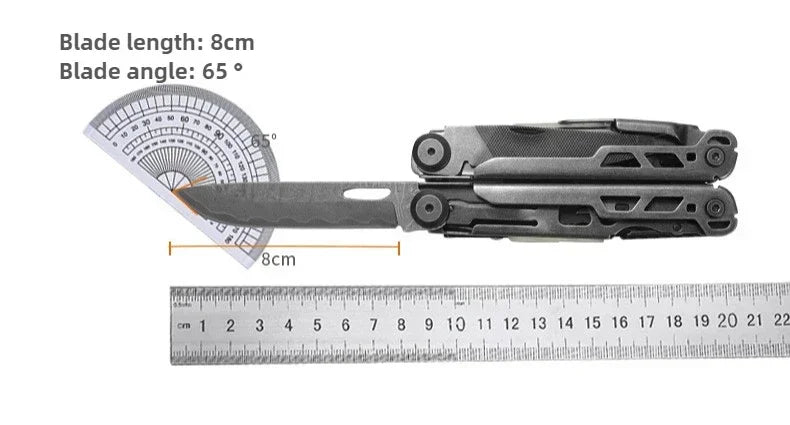 2025 New BHBT 19 in 1 Multi Tool Pliers with Damascus Blade Hoxagon Wrench Folding EDC Outdoor Camping Tools Home Repair
