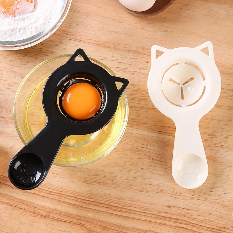 2-in-1 Perfect Kitchen Gadget Cute Cartoon Cat Egg Separator & Measuring Cup Easy Yolk & White Filter For Baking And Cooking,