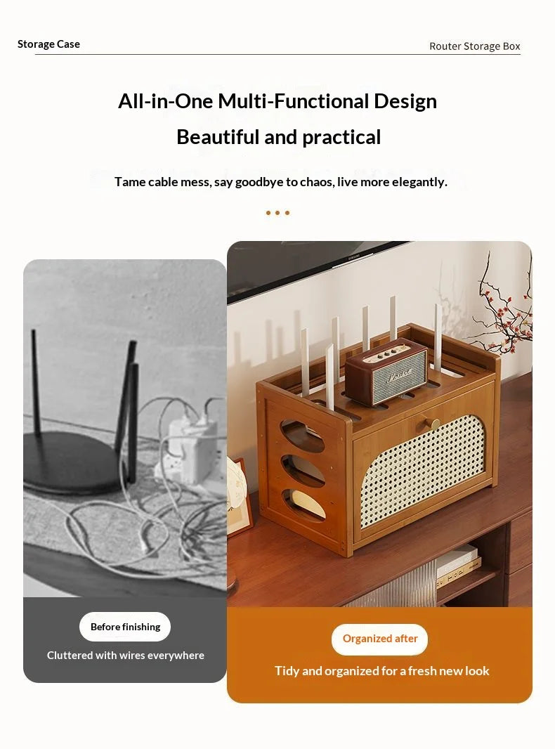 Living Room Wi-Fi Router Storage Rack, Home Tv Storage Box, Multi-Tiered Storage Rack, Office Storage Rack