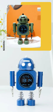 2025 Robot Smart Alarm Clock Led Wake-up Light Luminous Snooze Living Room Bedroom Desk Clock Children's Gifts Home Decoration